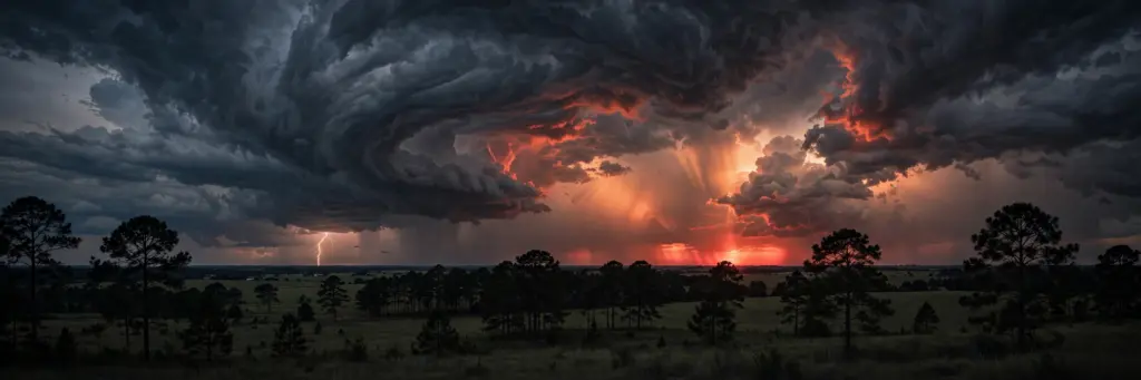 Wiregrass Alabama storm sky
